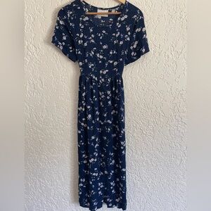 RARE Vintage 90s Beautiful Cottagecore Flowy Rayon Floral Dress